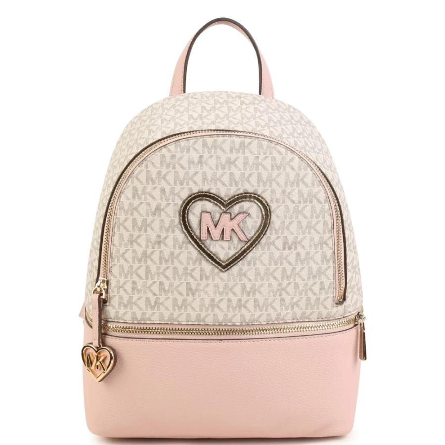 MICHAEL KORS Salmon Coated Canvas Backpack for Girls - Stylish & Durable Travel Bag