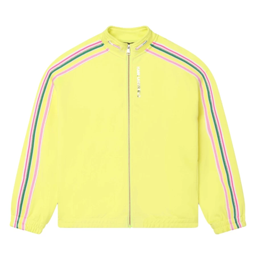 KARL LAGERFELD KIDS Girls Lemon Zip-Up Jogging Cardigan Sweater