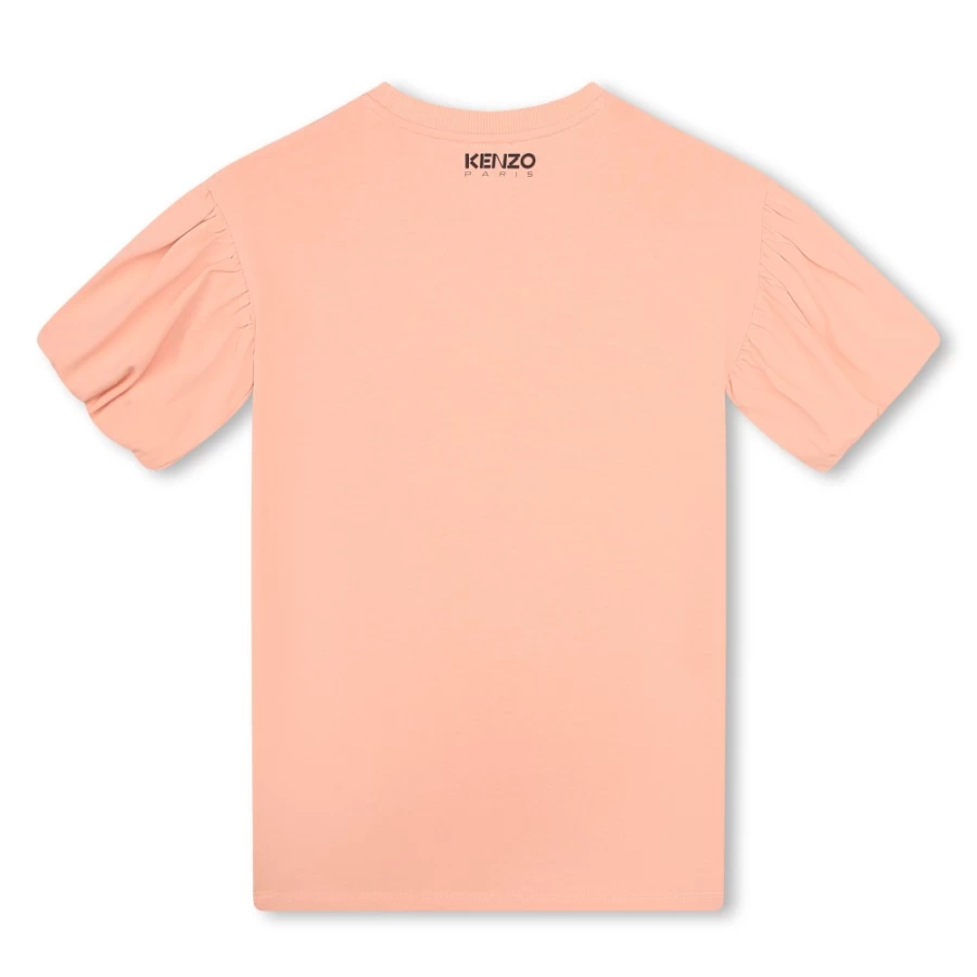 KENZO KIDS Girls' Nude Short-Sleeved Cotton Dress