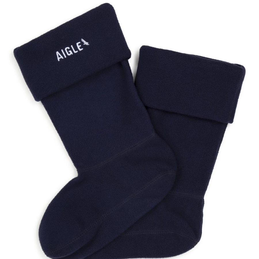 AIGLE Navy Slippers for Girls - Comfortable Unisex Indoor & Outdoor House Shoes
