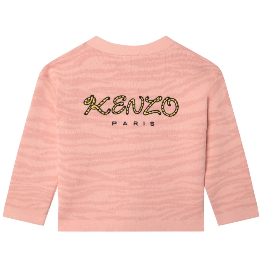 KENZO KIDS Pink Knitted Cardigan for Girls - Soft & Stylish