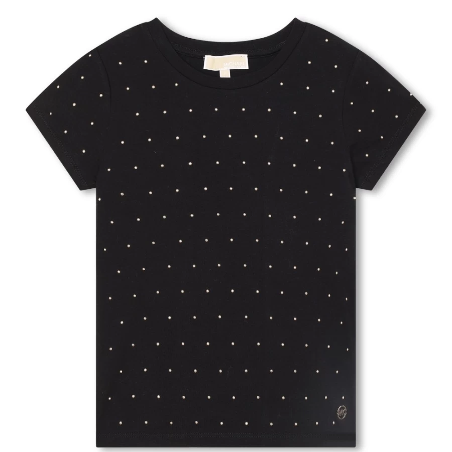 MICHAEL KORS Girls Black Short-Sleeve Cotton T-Shirt for Casual Wear