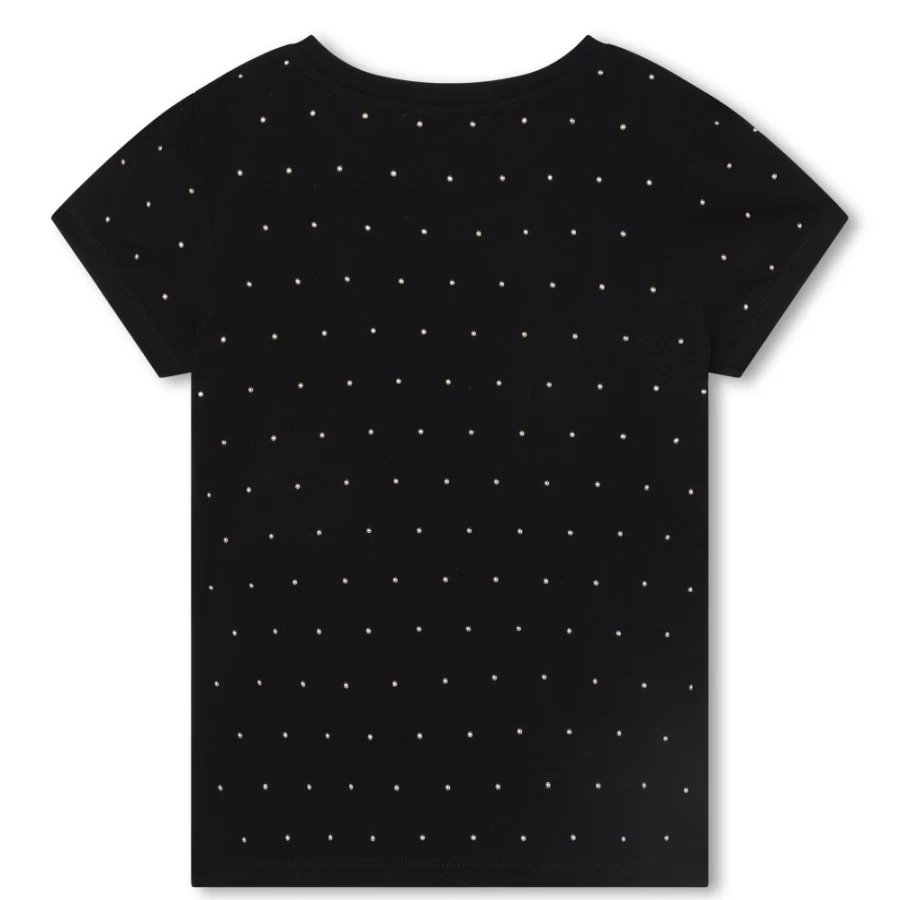 MICHAEL KORS Girls Black Short-Sleeve Cotton T-Shirt for Casual Wear