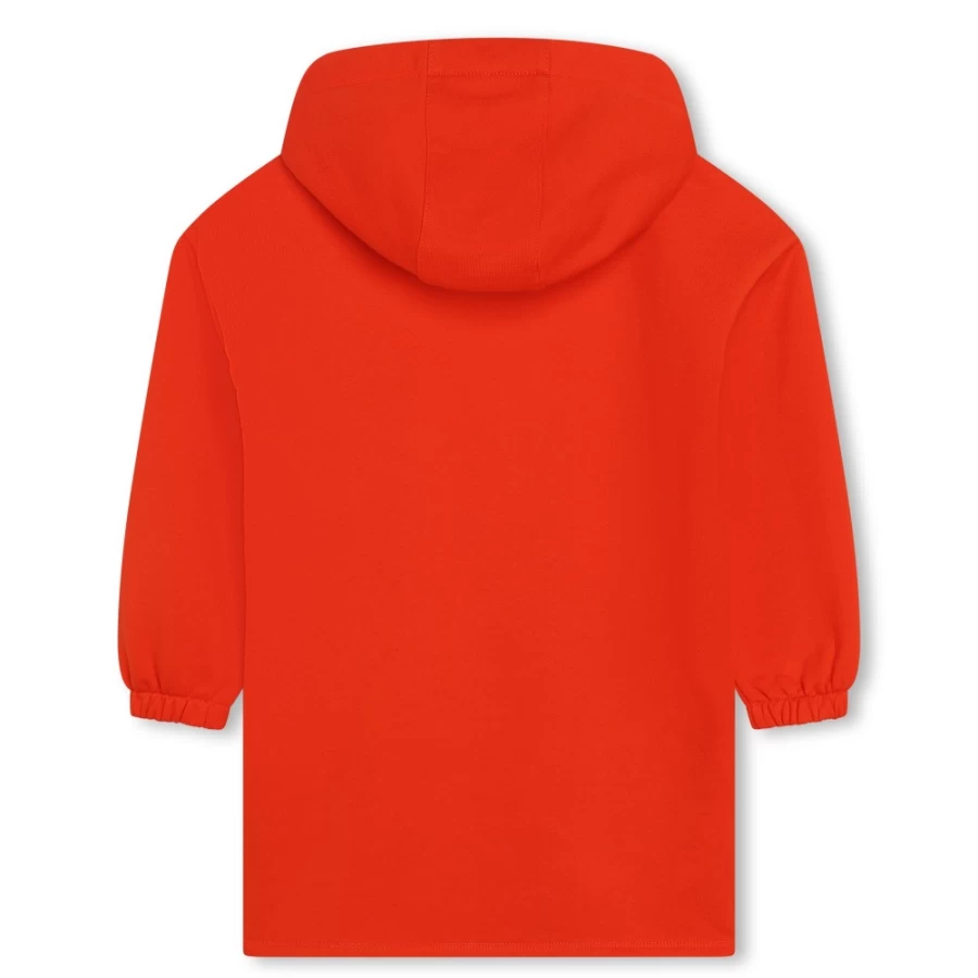 KENZO KIDS Girls Peach Hooded Sweater Dress - Soft & Cozy Pullover Oversized Knit Dress