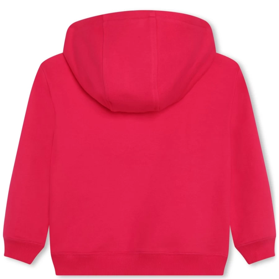 MARC JACOBS Girls Fuschia Zip-Up Fleece Hoodie Sweatshirt for Kids
