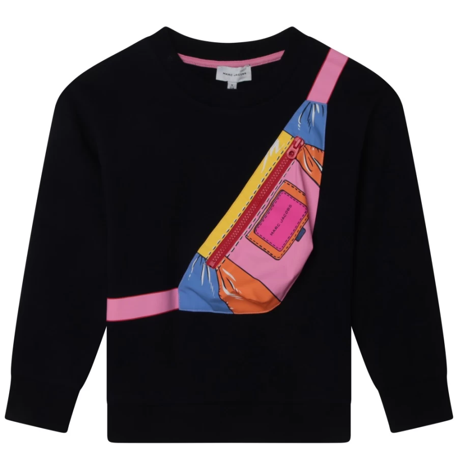 MARC JACOBS Girls Navy Cotton Long-Sleeve T-Shirt for Kids