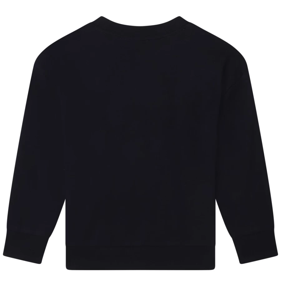MARC JACOBS Girls Navy Cotton Long-Sleeve T-Shirt for Kids