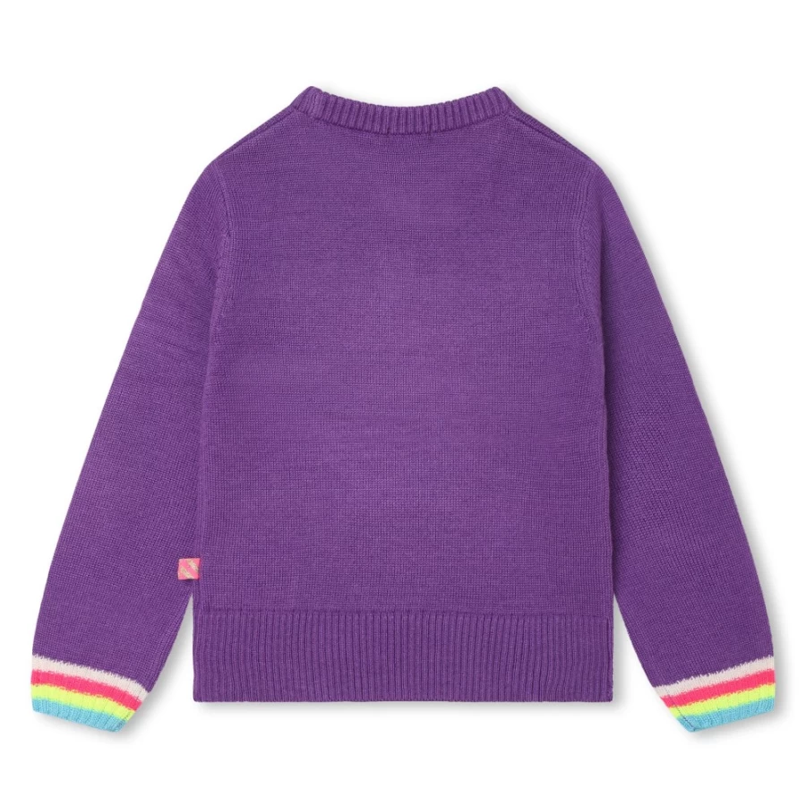 BILLIEBLUSH Purple Tricot Jumper for Girls - Soft Knit Sweater