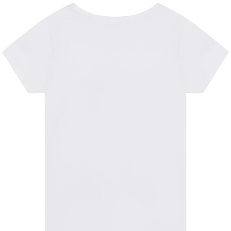 MICHAEL KORS Girls White Short-Sleeved Cotton T-Shirt for Casual Wear