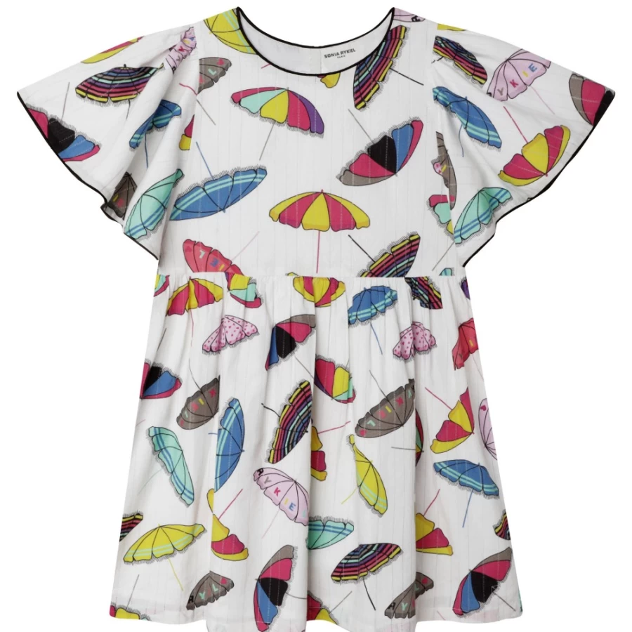 SONIA RYKIEL Girls' Offwhite Short-Sleeved Summer Dress