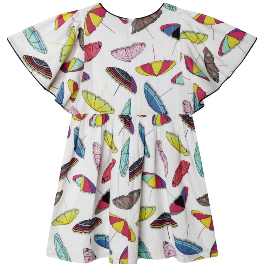 SONIA RYKIEL Girls' Offwhite Short-Sleeved Summer Dress