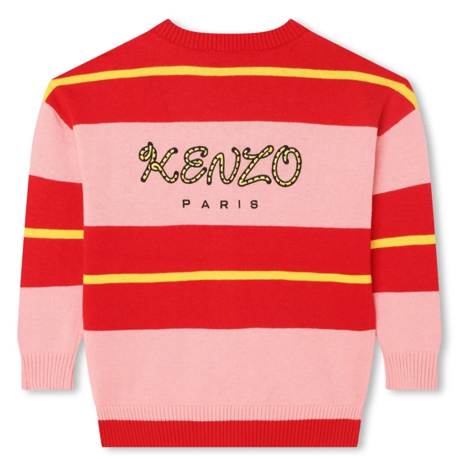 KENZO KIDS Girl's Nude Embroidered Knit Cardigan - Elegant & Stylish