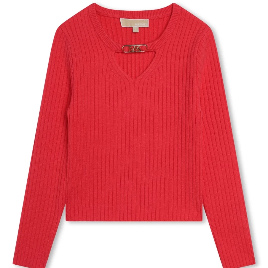 MICHAEL KORS Girls Fuschia Knitted Jumper - Soft Comfortable Sweater for Kids