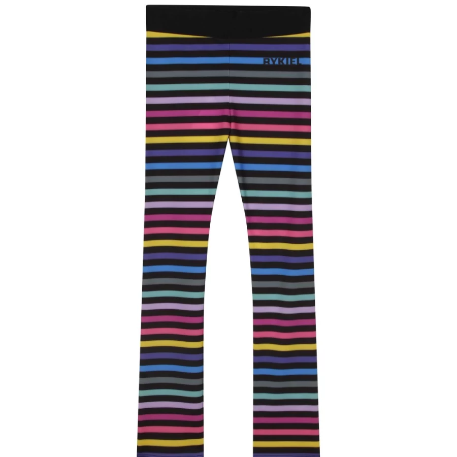 SONIA RYKIEL Girls' Multicoloured Striped Gym Leggings for Workout & Active Wear
