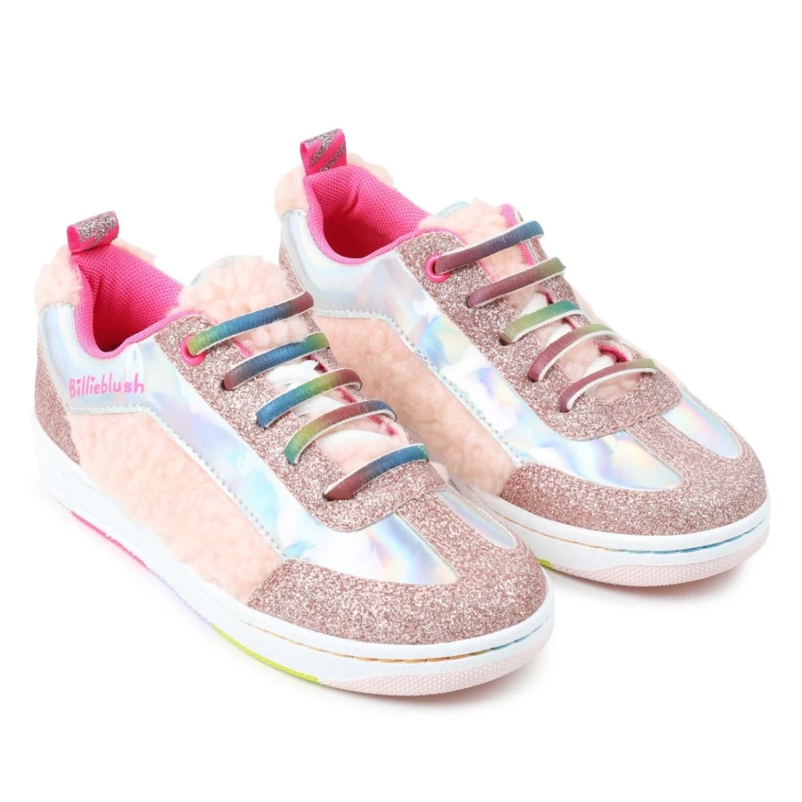 BILLIEBLUSH Girls' Multicoloured Low-Top Lace-Up Sneakers for Casual Wear