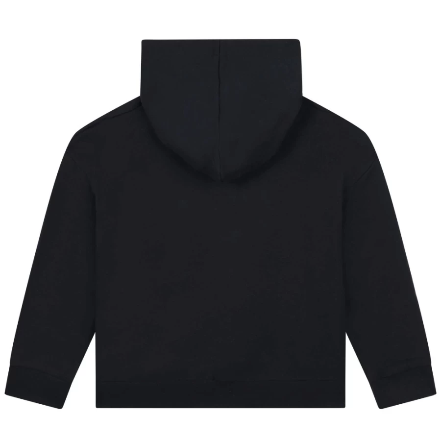 MICHAEL KORS Girls Black Cotton Hooded Sweatshirt