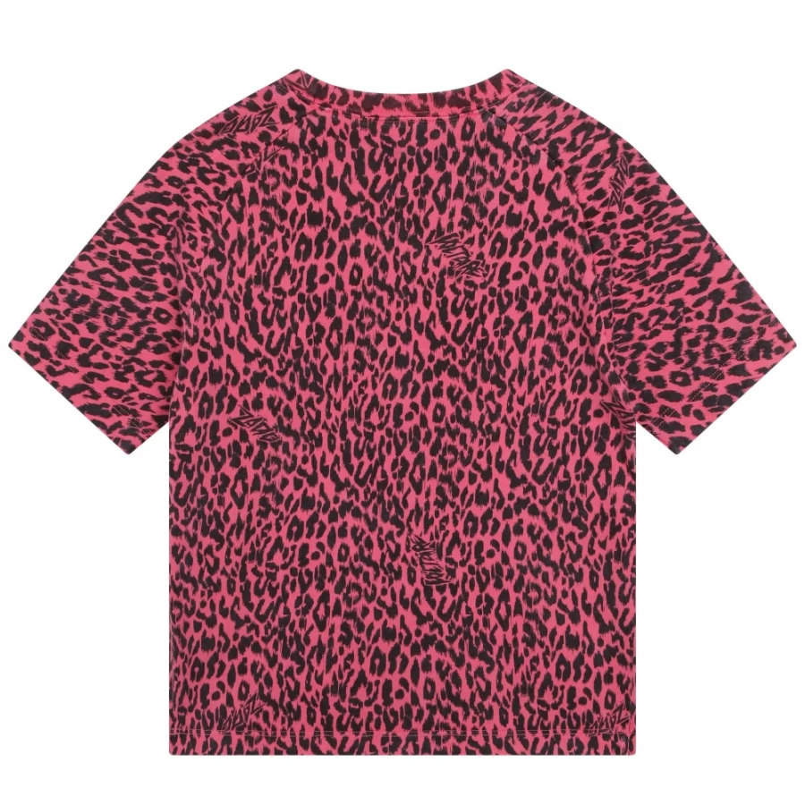ZADIG & VOLTAIRE Girls Raspberry Short-Sleeved Cotton T-Shirt for Kids