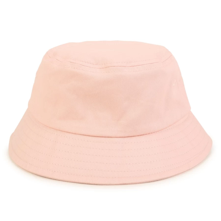 KENZO KIDS Girls' Nude Cotton-Lined Bucket Hat for Sun Protection