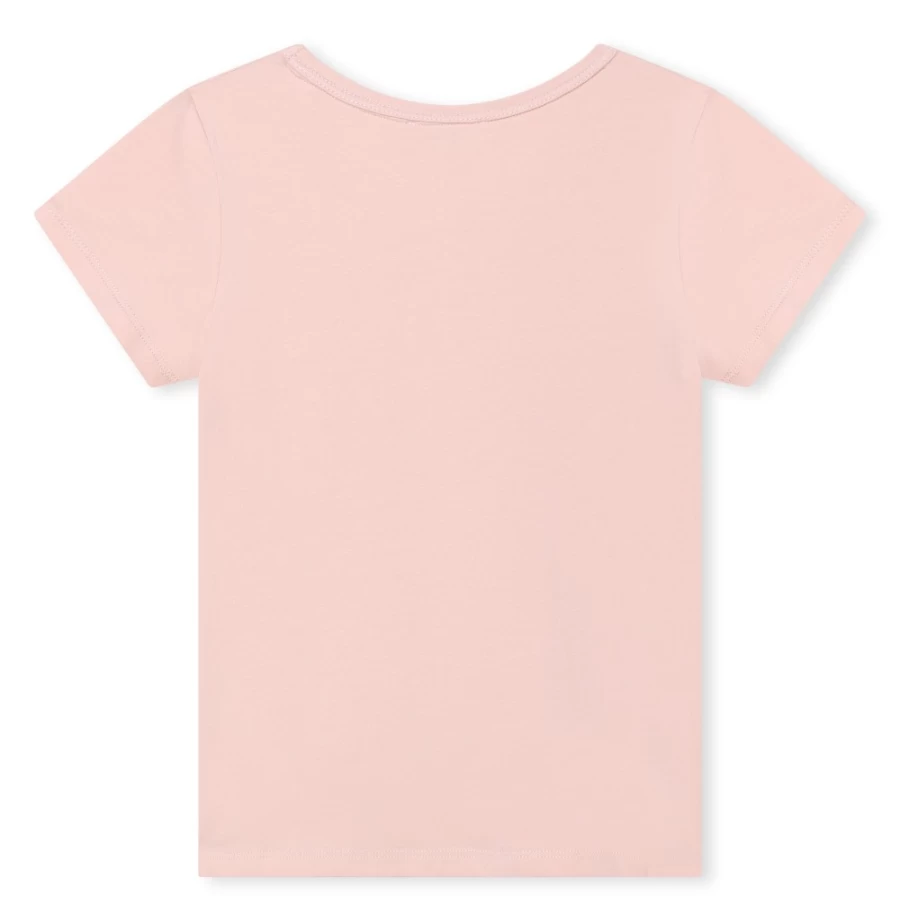 MICHAEL KORS Girls' Salmon Short-Sleeved T-Shirt for Casual Comfort
