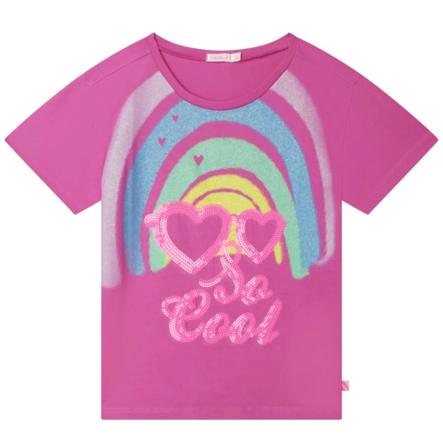 BILLIEBLUSH Girls' Raspberry Short-Sleeved T-Shirt for Kids