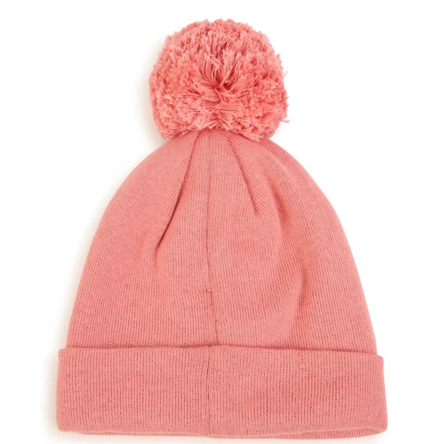 KENZO KIDS Girls' Cotton Cashmere Blend Nude Beanie Hat for Winter Warmth