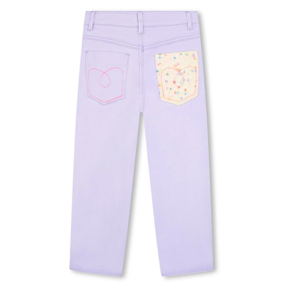 BILLIEBLUSH Girls' Lilac 5-Pocket Trousers for Comfort and Style