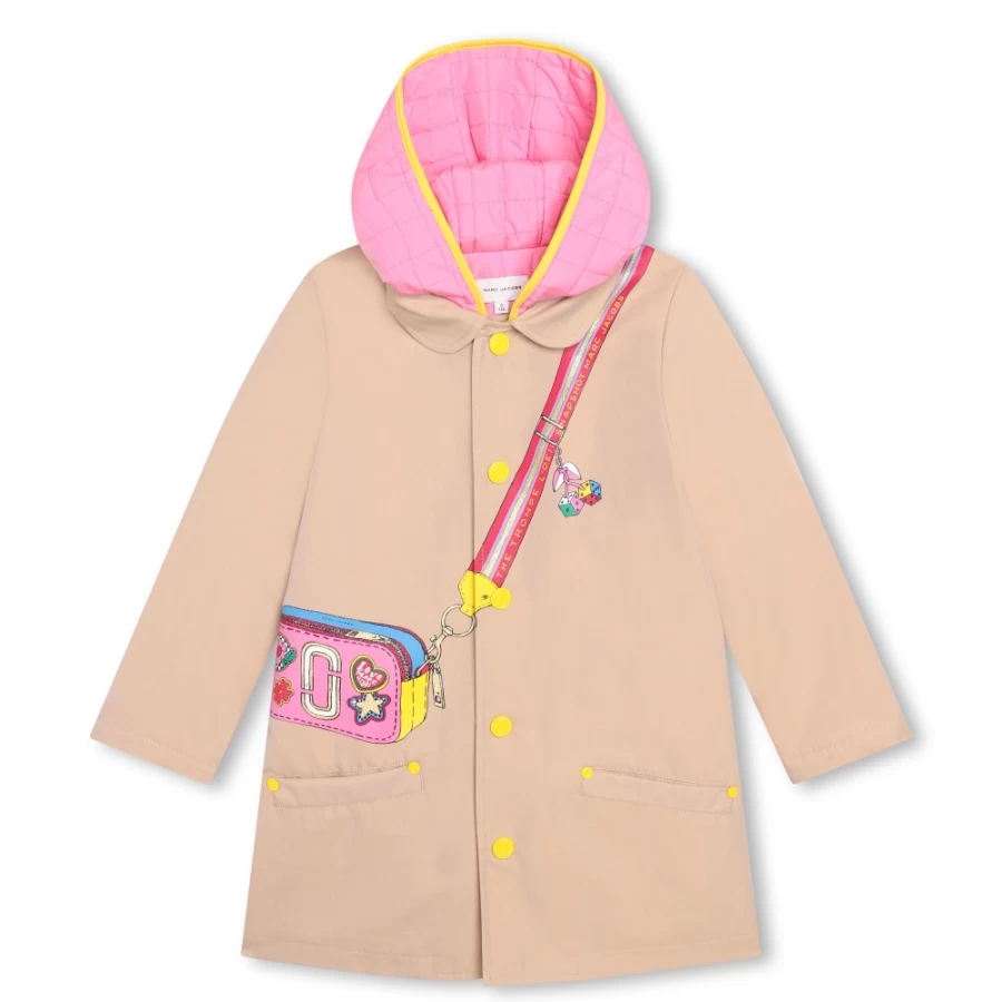 MARC JACOBS Girls Sand Hooded Trench Coat for Kids