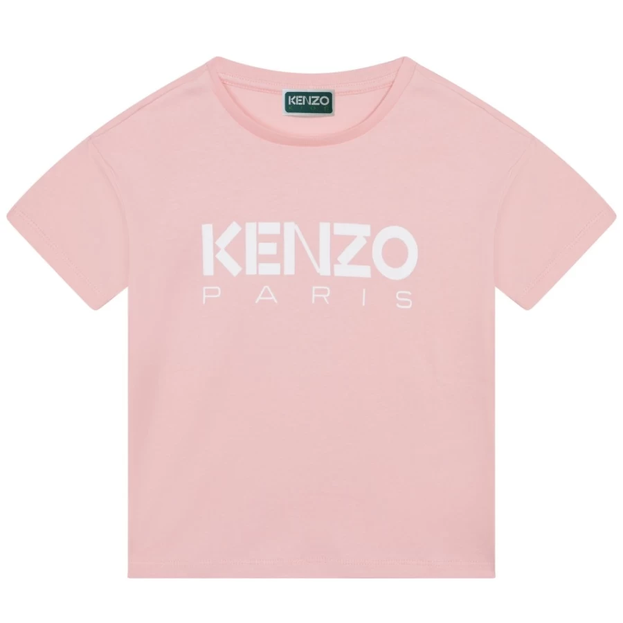 KENZO KIDS Girls Pink Short Sleeve T-Shirt | Casual Cotton Tee for Girls