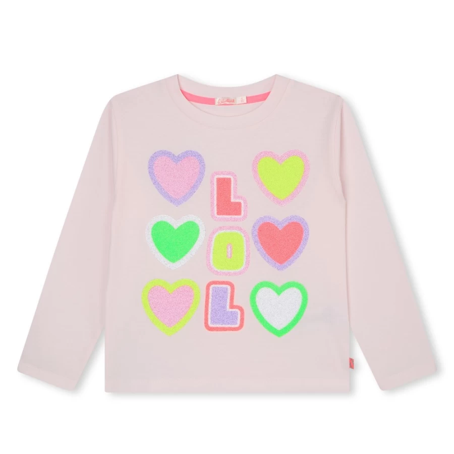 BILLIEBLUSH Girls' Pink Pale Long-Sleeved T-Shirt - Soft Cotton Casual Top