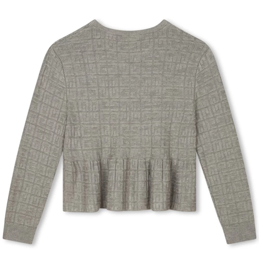 Givenchy Marshmallow Frilled Knit Jumper for Girls - Soft 44Z Pink Sweater
