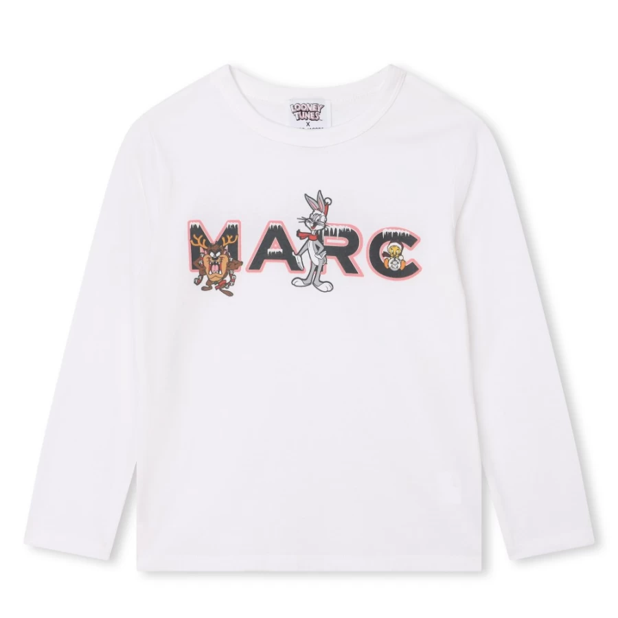 MARC JACOBS Girls' White Long-Sleeved T-Shirt for Comfort and Style