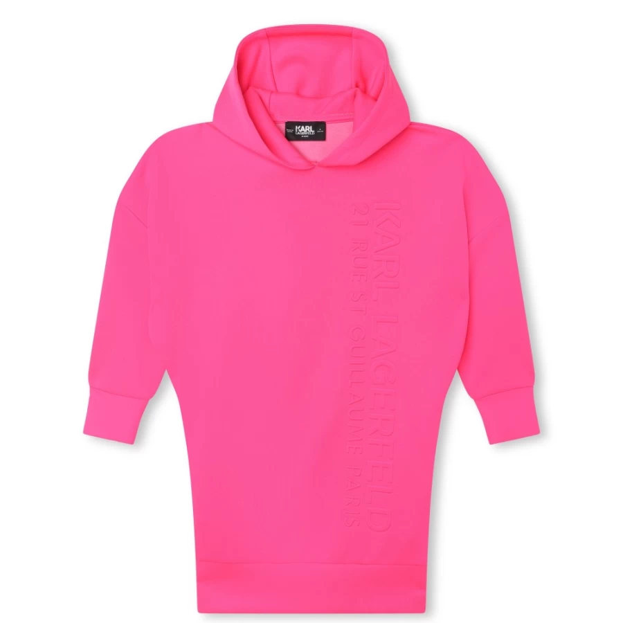 KARL LAGERFELD KIDS Girls Pink Hooded Sweatshirt Dress