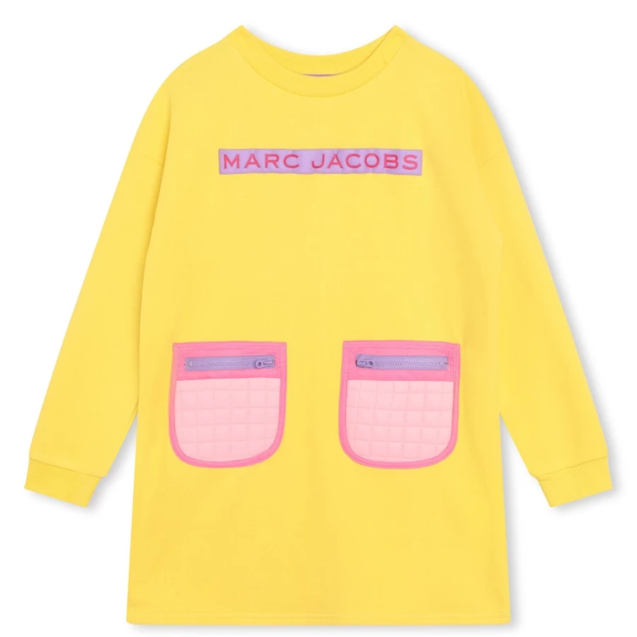 MARC JACOBS Girls' Yellow Fleece Dress - Soft & Warm Winter Dress for Kids