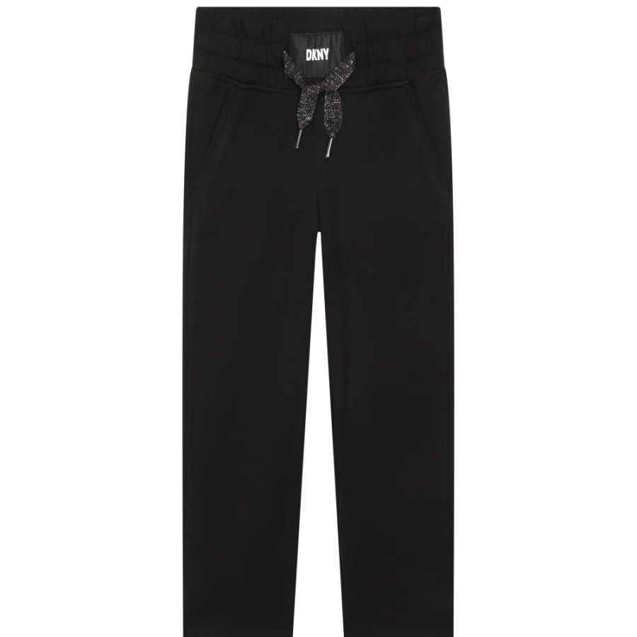 DKNY Girls' Black Fleece Jogging Pants for Comfort & Style