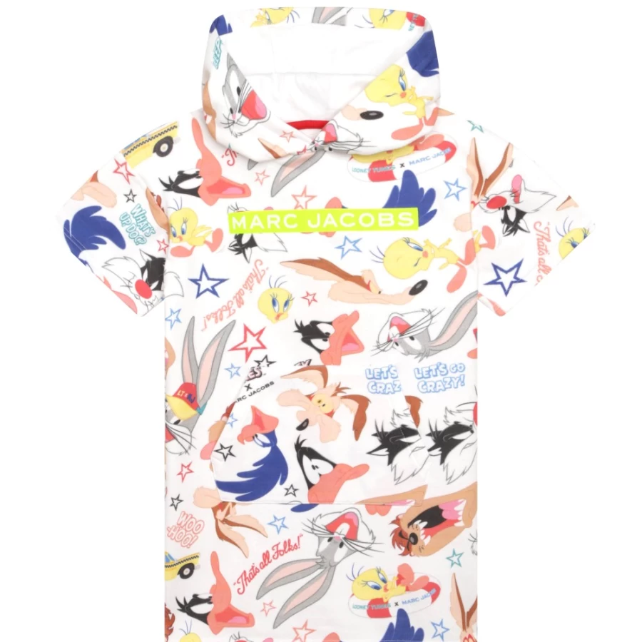 MARC JACOBS Girls' White Looney Tunes Hooded Dress