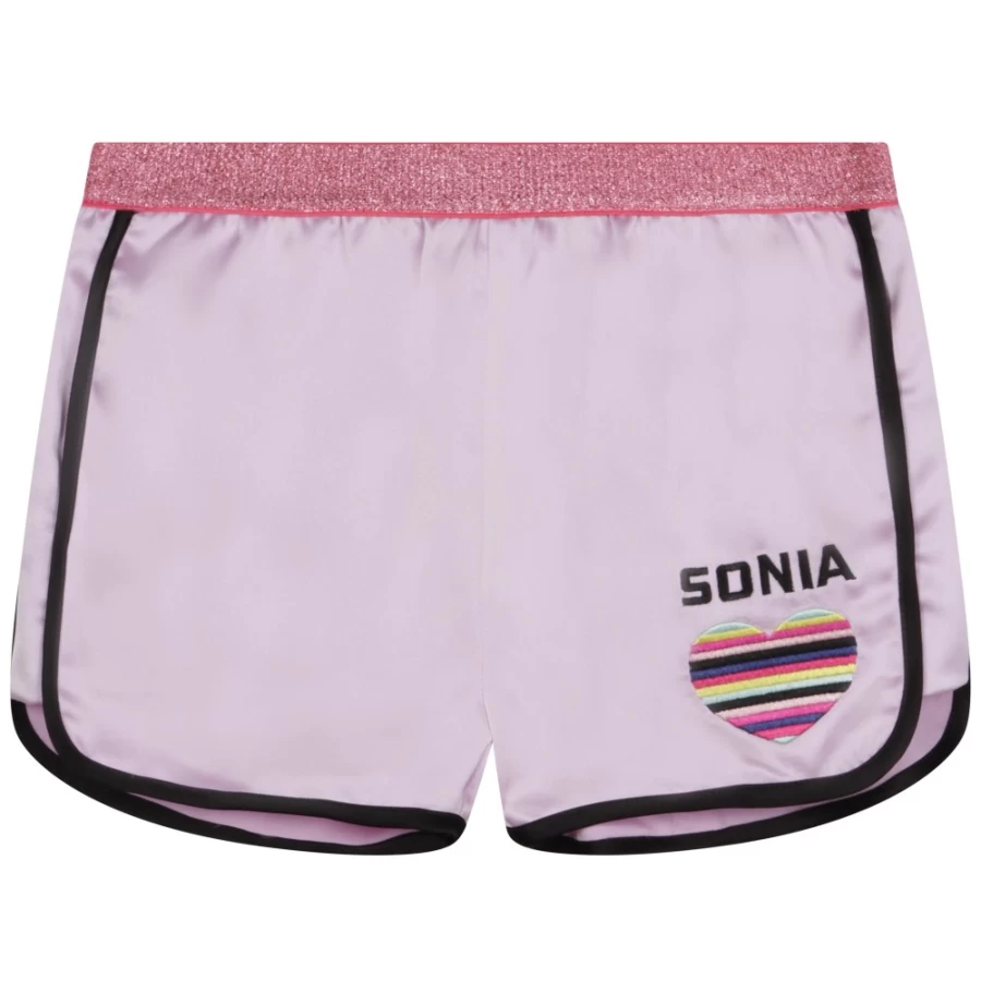 SONIA RYKIEL Girls' Lilac Satin Shorts | Comfortable & Stylish Summer Wear