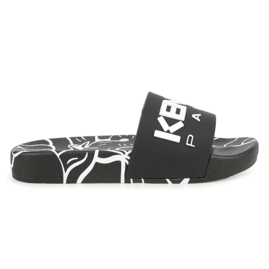 KENZO KIDS Girls' Black Rubber Sliders - Stylish & Comfortable Footwear