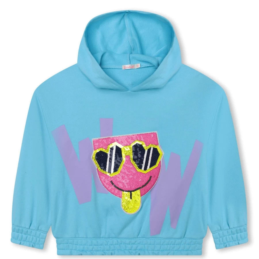 BILLIEBLUSH Girls' Blue Dish Fleece Sweatshirt - Cozy & Stylish Pullover for Kids