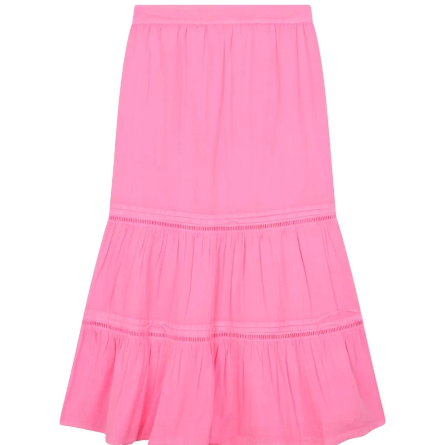 ZADIG & VOLTAIRE Pink Blush Long Ruffled Skirt for Girls