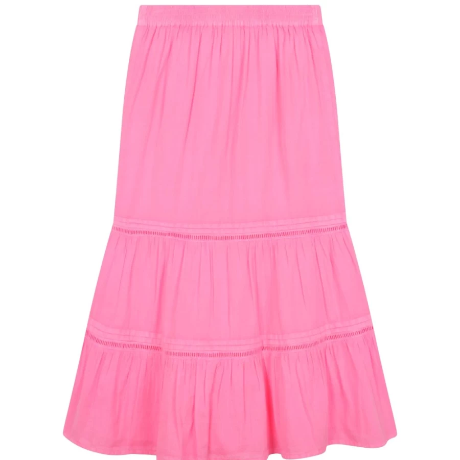 ZADIG & VOLTAIRE Pink Blush Long Ruffled Skirt for Girls
