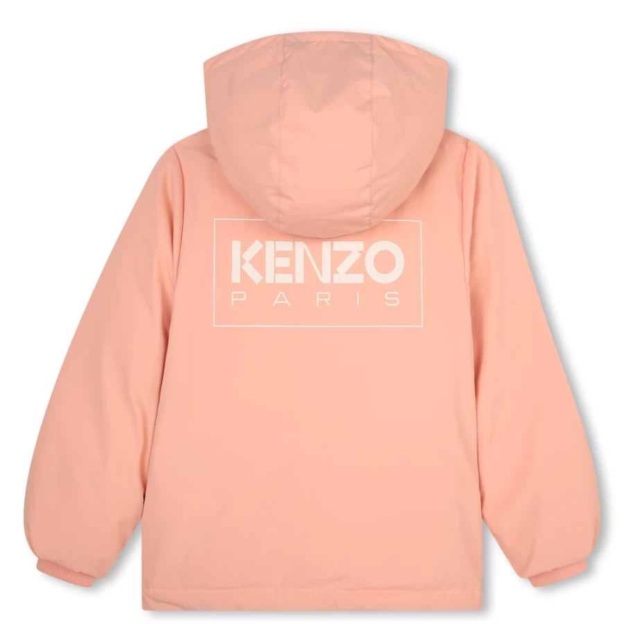 KENZO KIDS Girls Nude Water-Repellent Hooded Puffer Jacket