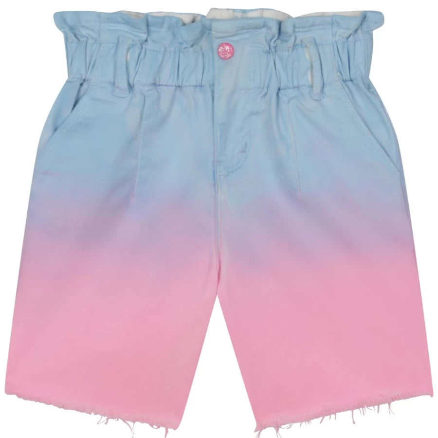 BILLIEBLUSH Girls' Pink & Blue Multicolored Bermuda Shorts for Kids