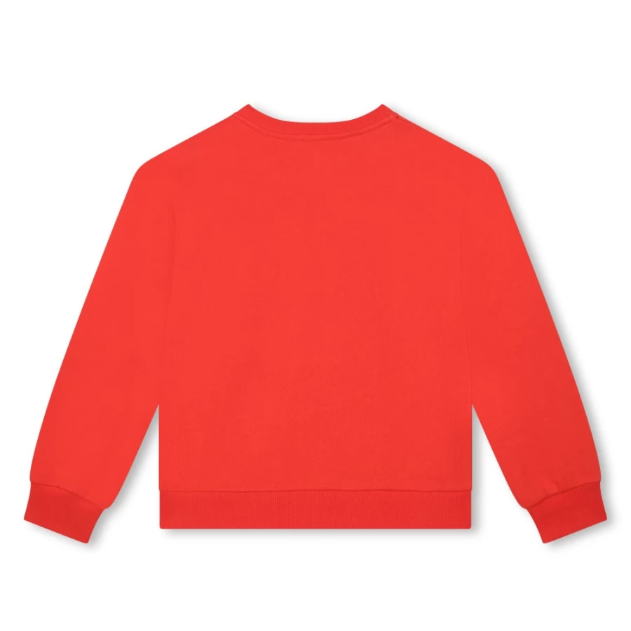 LANVIN Bright Red Fleece Sweatshirt for Girls - Cozy & Stylish Winter Wear