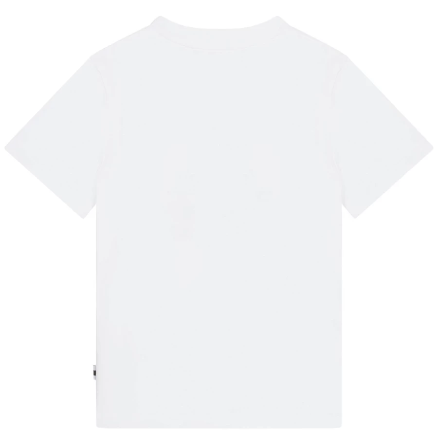 AIGLE Girls' White Printed T-Shirt - Stylish Graphic Tee for Kids