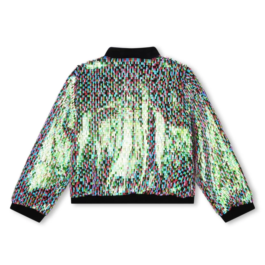 BILLIEBLUSH Navy Sequin Jacket for Girls - Sparkling Embellished Outerwear