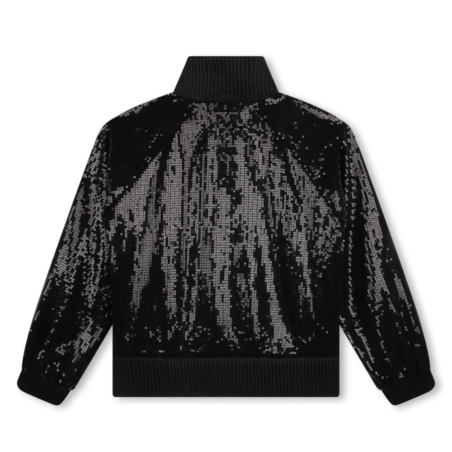 KARL LAGERFELD KIDS Black Sequinned Party Jacket for Girls - Sparkling Evening Wear