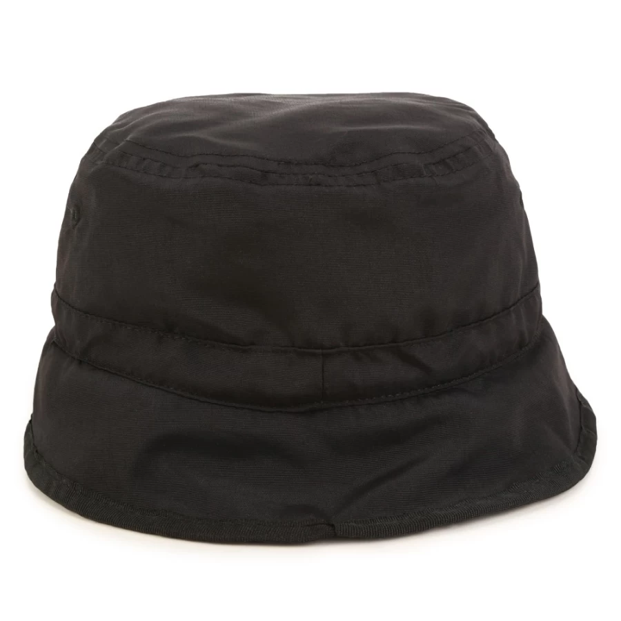 DKNY Reversible Black Bucket Hat for Girls - Two-in-One Fashion Logo Design