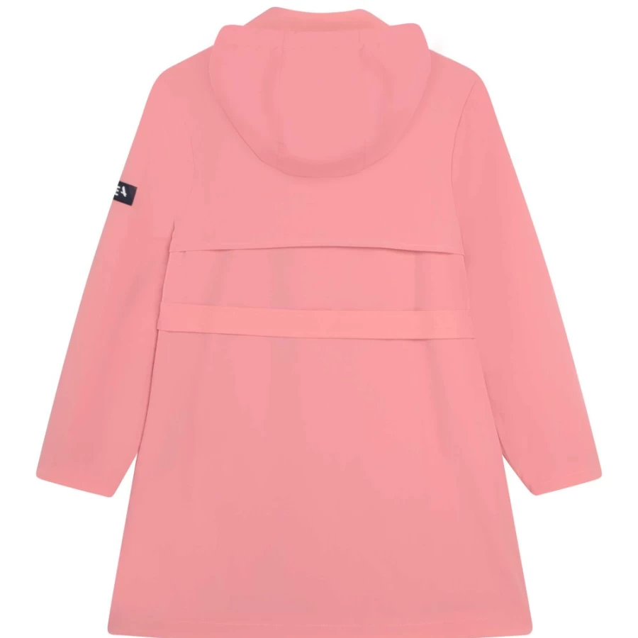 AIGLE Girls Pink Hooded Jacket With Belt - Stylish & Comfortable Outerwear