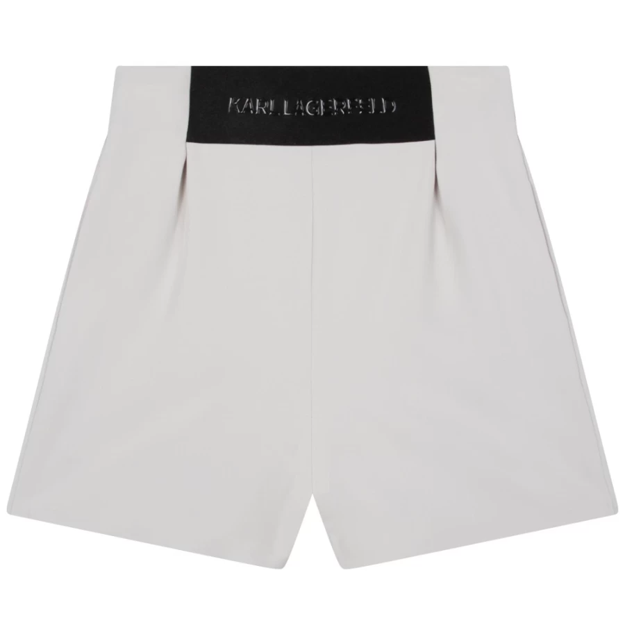 KARL LAGERFELD KIDS Girl's Trench Check Novelty Logo Waist Shorts for Girls