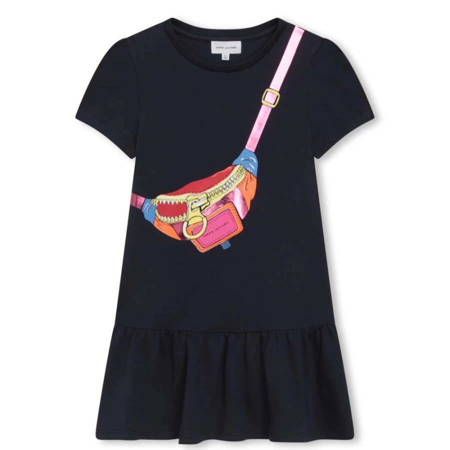MARC JACOBS Girls Navy Cotton Short-Sleeved Dress